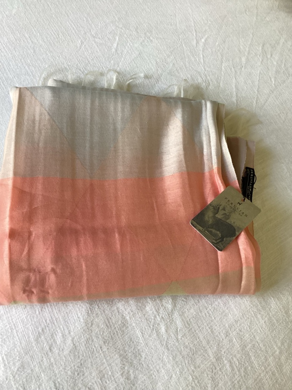 Peruvian Connection Sorbetto Shawl Sunset Cotton Silk Lightweight Wrap Scarf NWT - Picture 13 of 15